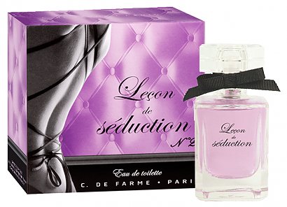 
Macie ochotę na nie tak bardzo niewinny flirt? 
Leçon de Séduction, czyli lekcja uwodzenia, to nowe  wody toaletowe francuskiej marki C. de Farme Paris. Ich wyrafinowane kompozycje zapachowe zostały stworzone dla kobiet pełnych seksapilu i powabu. Zmysłowe zapachy 
o nutach orientalnych, kwiatowych i owocowych pozwalają odkryć każdej kobiecie jej siłę uwodzenia. 

Linia objemuje dwie wody Leçon de Séduction i Leçon de Séduction No2.

