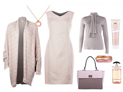 Sweter - Rabarbar/rabarbar.co, sukienka - Bialcon/bialcon.pl, golf - Bialcon/bialcon.pl, torebka - Boca/boca.pl, bransoletka – Cartier