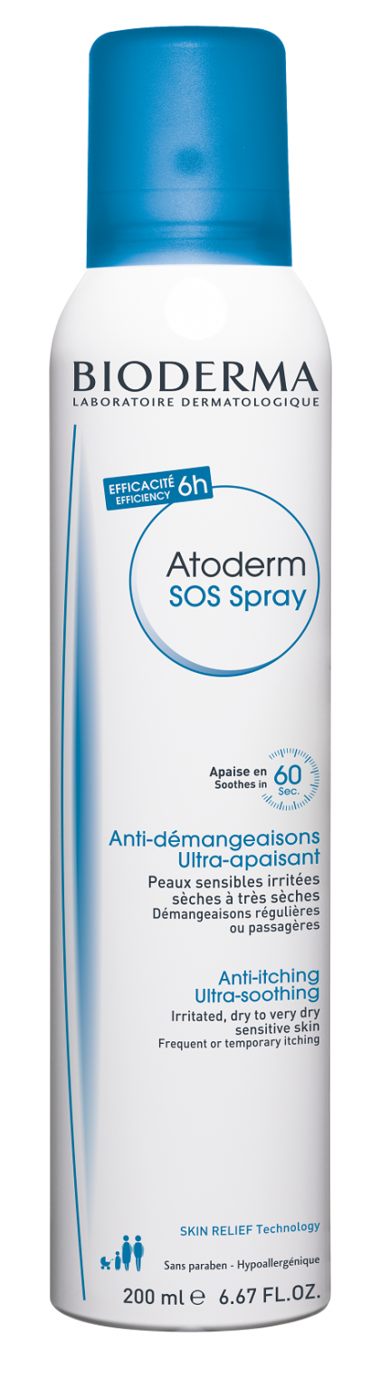 Atoderm SOS Spray Ultra łagodzący spray eliminujący swędzenie skóry 200 ml sugerowana cena 70 zł