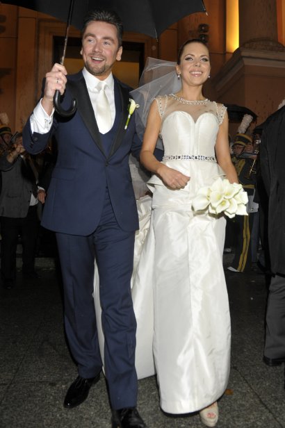 Aleksandra Kwaśniewska i Kuba Badach na swoim ślubie w 2012 roku