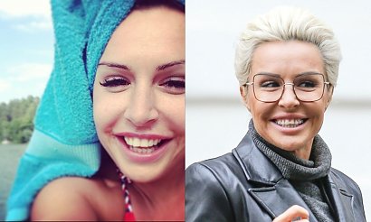 Blanka Lipińska w 2013 roku i obecnie. W 2013 roku jeszcze nie miała zrobionego makijażu permanentnego brwi i wyglądała bardziej naturalnie.