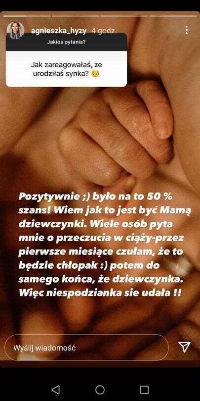 Agnieszka Hyży opowiedziała o porodzie, połogu i sowich odczuciach.