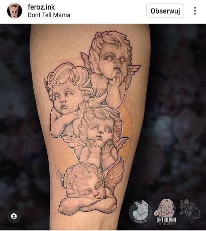 tatuaż z 4 aniołami