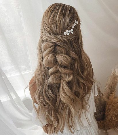 Half up half down.