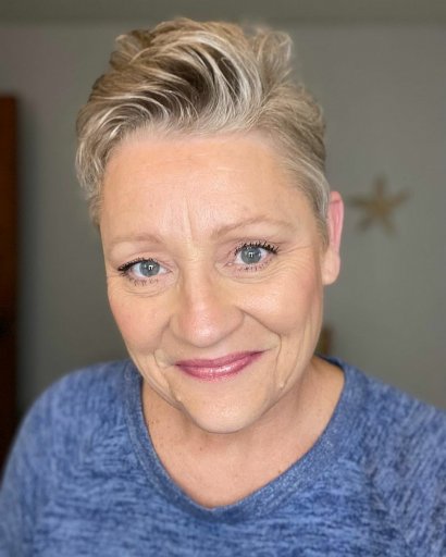 Pixie cut.