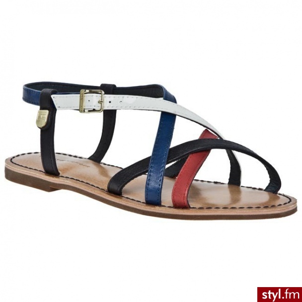 TOMMY HILFIGER Sandały Julia 15 A FW56815508 611 Czerwony/Niebieski/Biały (Tango Red/Midnight/Whisper White) 611 - Sandały Buty Moda