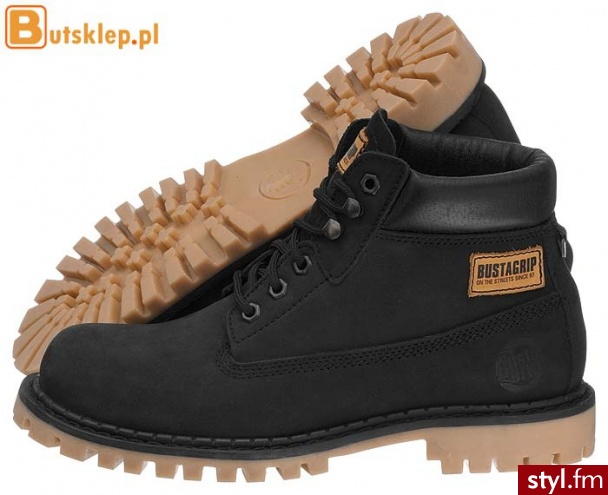 Bustagrip BUTY MĘSKIE PÓŁBUTY (BGC-0830B+LAB) (Czarny) - Półbuty Buty Moda