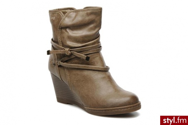 Mustang shoes PÓŁBUTY I BOTKI MAUREEN BY (Beżowy) - Botki Buty Moda