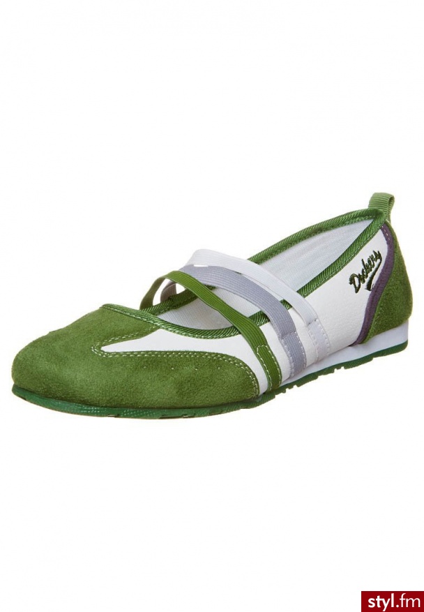 Dockers by Gerli Baleriny z zapięciem zielony (326073-345) - Balerinki Buty Moda