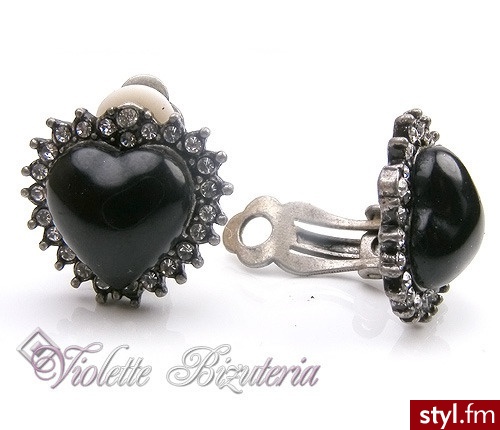 Violette Bizuteria Posrebrzane klipsy serduszka z Agatem 0011 - Kolczyki Biżuteria Moda