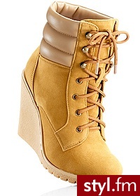 Bonprix Botki miodowy 935337_15599 - Botki Buty Moda