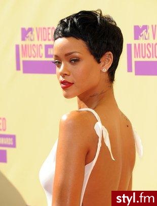 rihanna - Czarne Rozpuszczone Proste Na co dzień Krótkie Fryzury