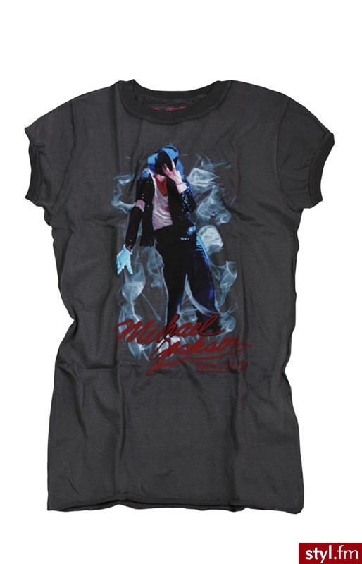 Amplified Michael Jackson Portrait T-Shirt damski AV101KOP szary-wzór - Bluzki Ciuchy Moda