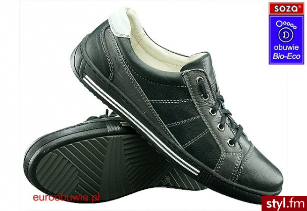 SOzA Bio Eco Obuwie Sportowe Półbuty SO-4432-1-A Czarne Czarny Skate - Pozostałe Buty Moda