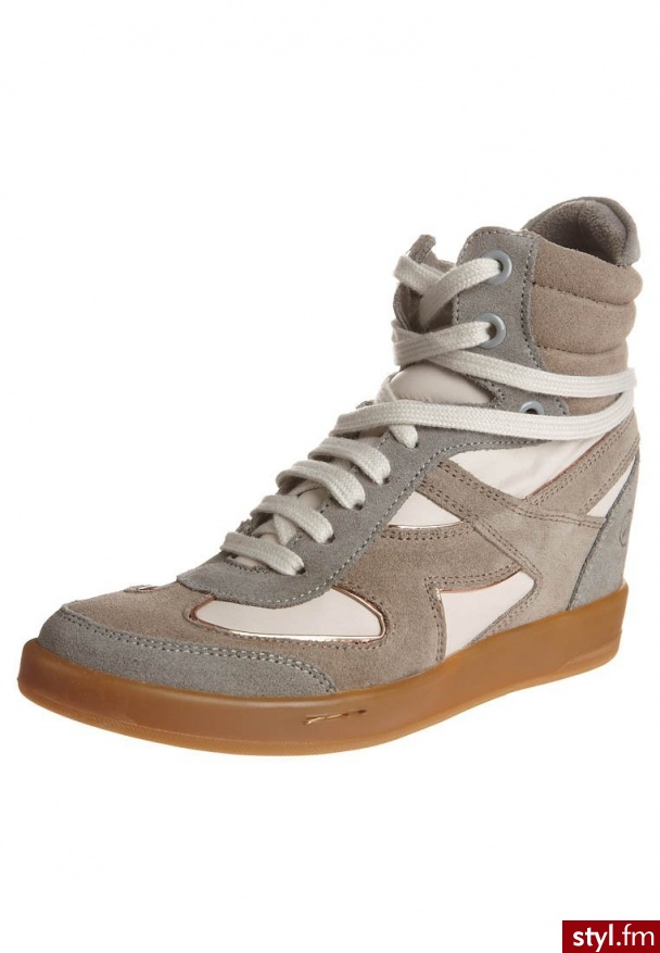Bronx Botki na koturnie szary - Botki Buty Moda
