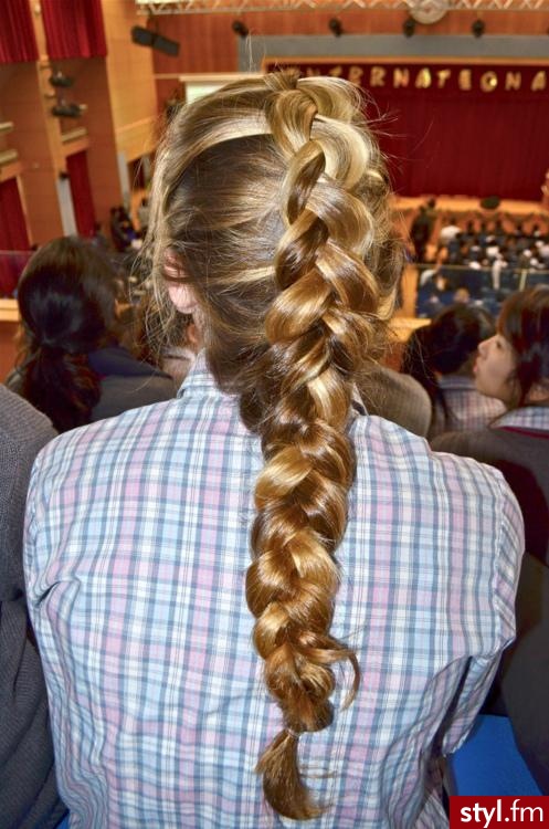 Blond Warkocze Proste Na co dzień Długie Fryzury