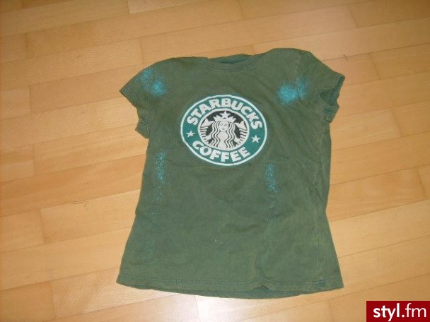 T-shirt BubbleBrush STarbucks Coffee. Mam do sprzedania zielony t-shirt z aplikacją, rozmiar S - Misz-masz