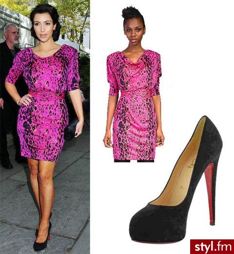 Kim Kardashian w różowej sukience - Styler