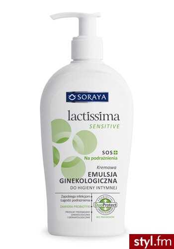SORAYA LACTISSIMA SENSITIVE KREMOWA EMULSJA GINEKOLOGICzNA DO HIGIENY INTYMNEJ SOS NA PODRAŻNIENIA 300 ml - Emu Buty Moda