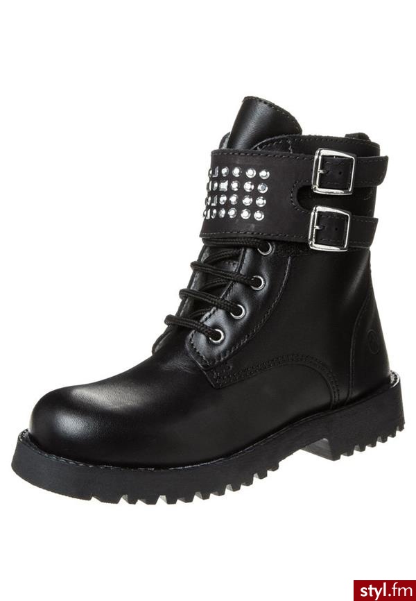 STUPS Botki sznurowane czarny (MK2789D3I) - Botki Buty Moda