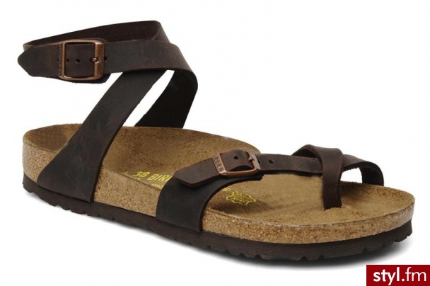 Birkenstock Klapki i japonki Yara Cuir W (Brązowy) - Klapki Buty Moda