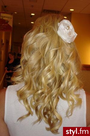 Blond Rozpuszczone Kręcone Ślubne Długie Fryzury