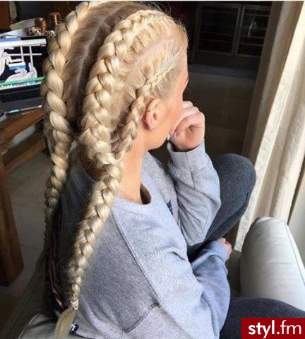 Blond Warkocze Proste Na co dzień Długie Fryzury