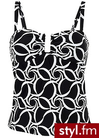 Bonprix Tankini czarno-biały 977152_24801 - Na plażę Bielizna Moda
