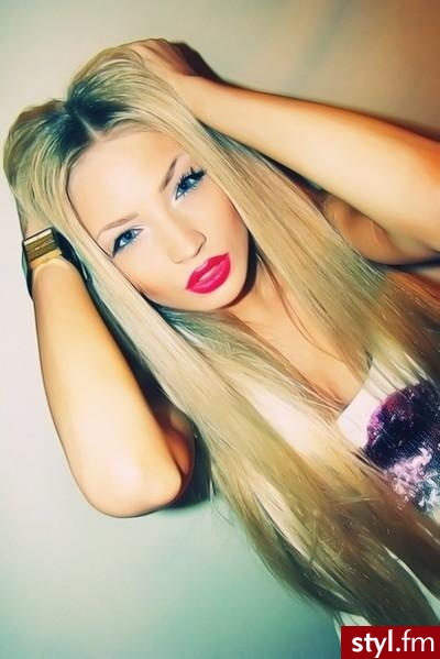 Blond Rozpuszczone Proste Na co dzień Długie Fryzury