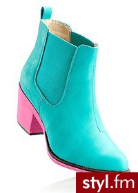 Bonprix Botki miętowo-różowy 951656_17912 - Botki Buty Moda