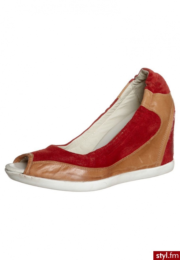 Manas Design Szpilki Peep Toe czerwony (131D2407EK) - Szpilki Buty Moda