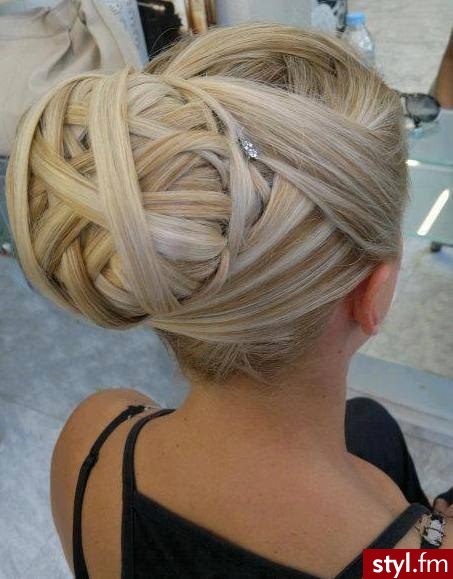 Blond Kok Proste Ślubne Długie Fryzury