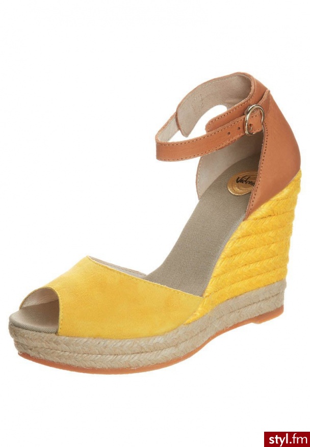 Vidorreta Sandały na koturnie żółty (86900) - Koturny Buty Moda