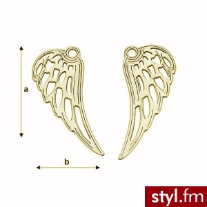 Skrzydła ażurowe srebro pozłacane hurt H-AU-LASER-wings - Wisiorki Biżuteria Moda