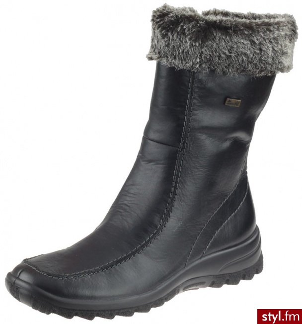 Rieker Botki z7190 Czarne - Botki Buty Moda