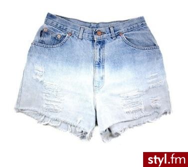 USTOM STUDDED SHORTS / High Waist Ombre Denim Cut Offs - Szorty Spodnie Moda