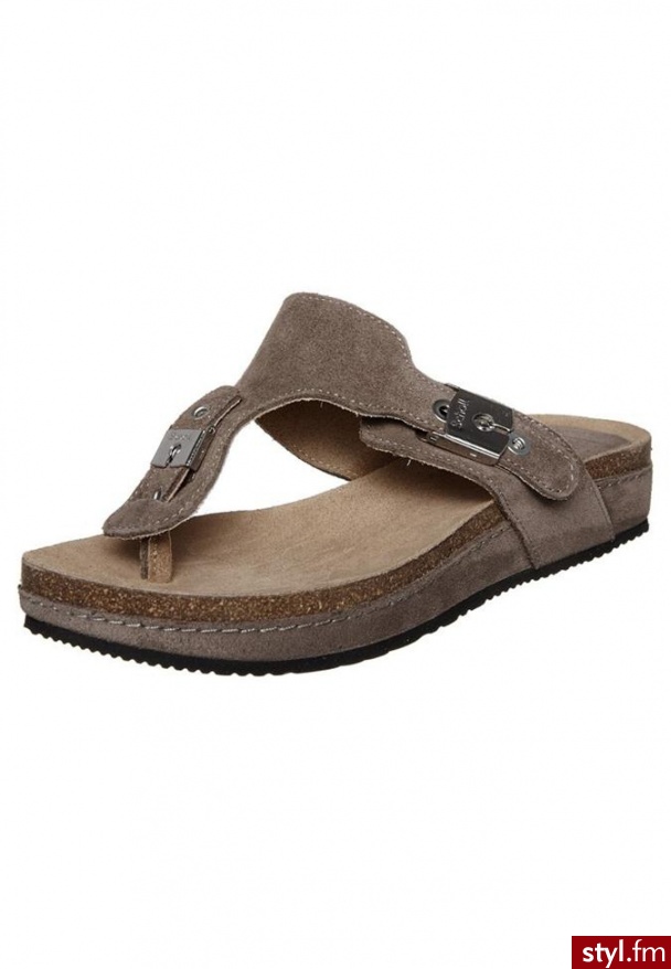 Scholl MIVIE Klapki beżowy - Klapki Buty Moda