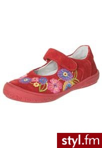 Richter Baleriny z zapięciem czerwony - Balerinki Buty Moda