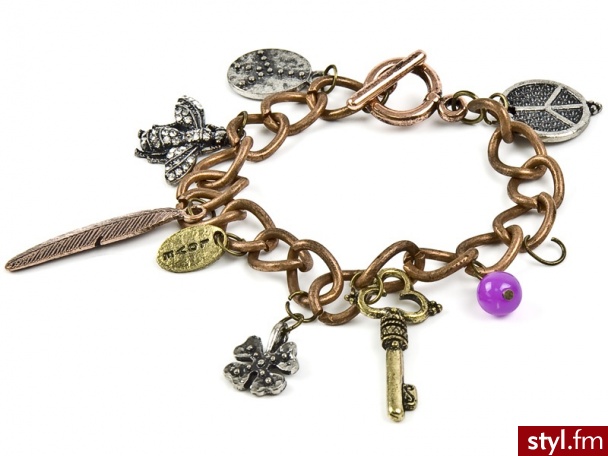 Iloko BRANSOLETKA CHARMSY VINTAGE - Wisiorki Biżuteria Moda