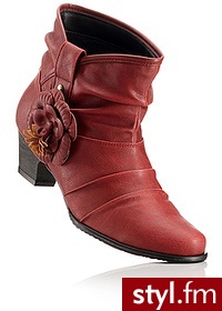 Bonprix Botki czerwony 940264_14324 - Botki Buty Moda