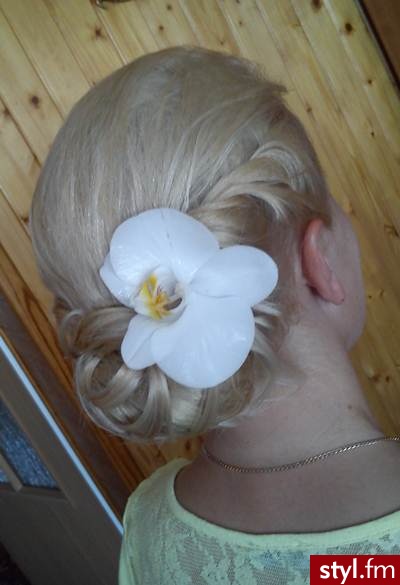 Blond Kok Proste Wieczorowe Średnie Fryzury