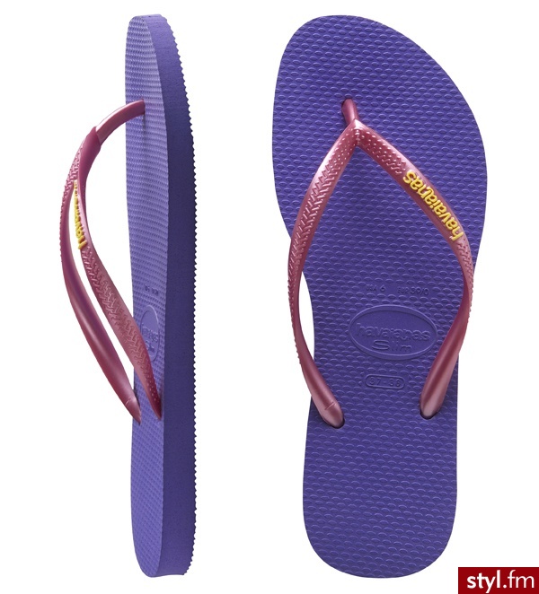 Havaianas JAPONKI SLIM LOGO VIOLET - Klapki Buty Moda