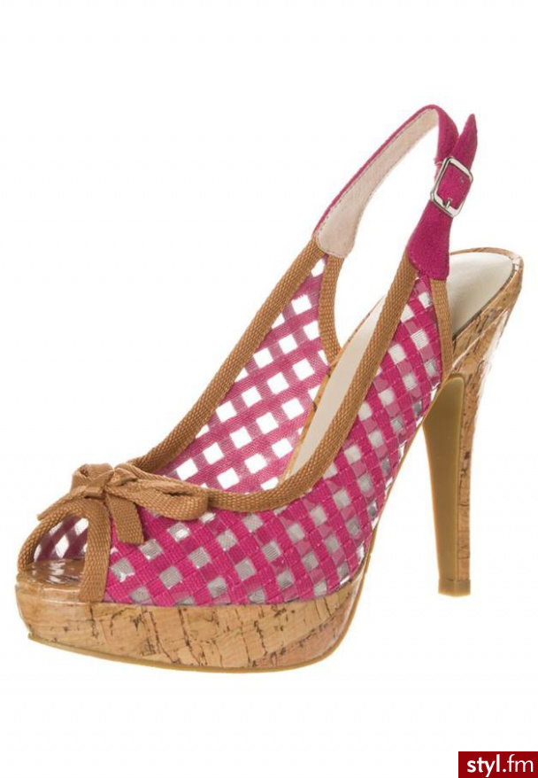 CAFèNOIR Szpilki Peep Toe różowy - Szpilki Buty Moda