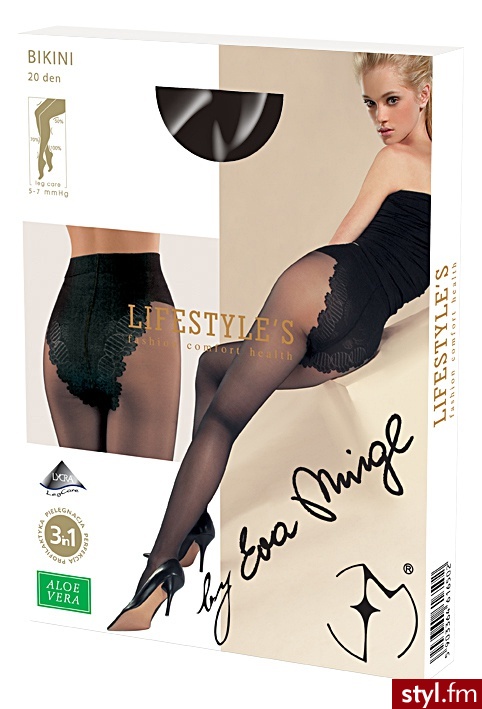Lifestyle's Bikini Rajstopy modelujące przeciwżylakowe 5-7 mmHg 20 den z aloesem naturalne r.4 - Rajstopy Bielizna Moda