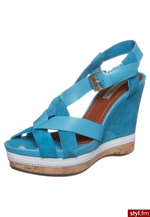 Martinelli CLEOPATRA Sandały na koturnie turkusowy - Koturny Buty Moda
