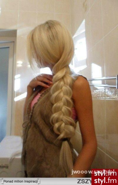 Blond Warkocze Proste Na co dzień Długie Fryzury
