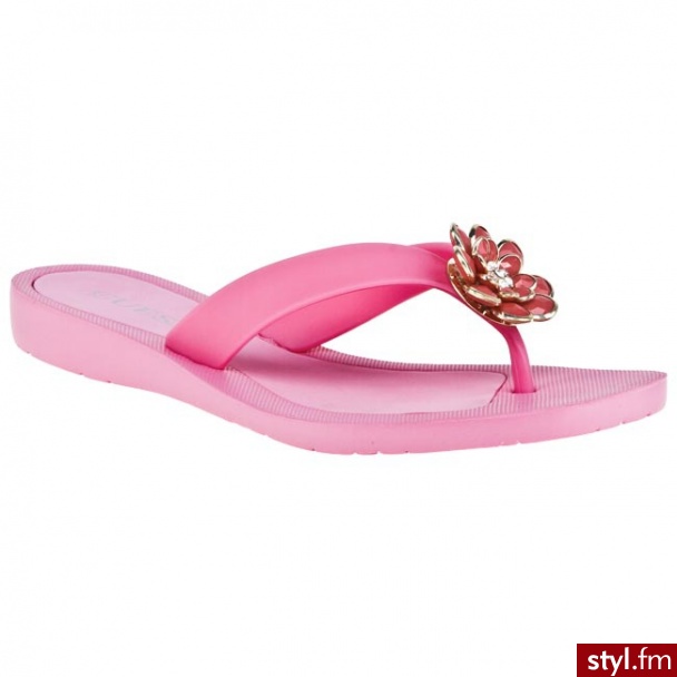 Guess Japonki FL2NIARUB24 Pink Różowy - Klapki Buty Moda