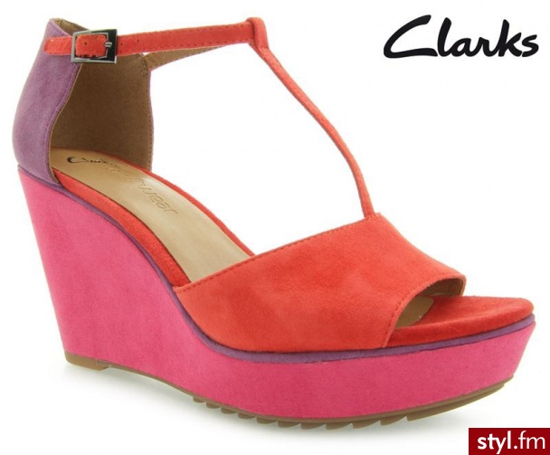 CLARKS Scent Flower Coral Suede - Koturny Buty Moda