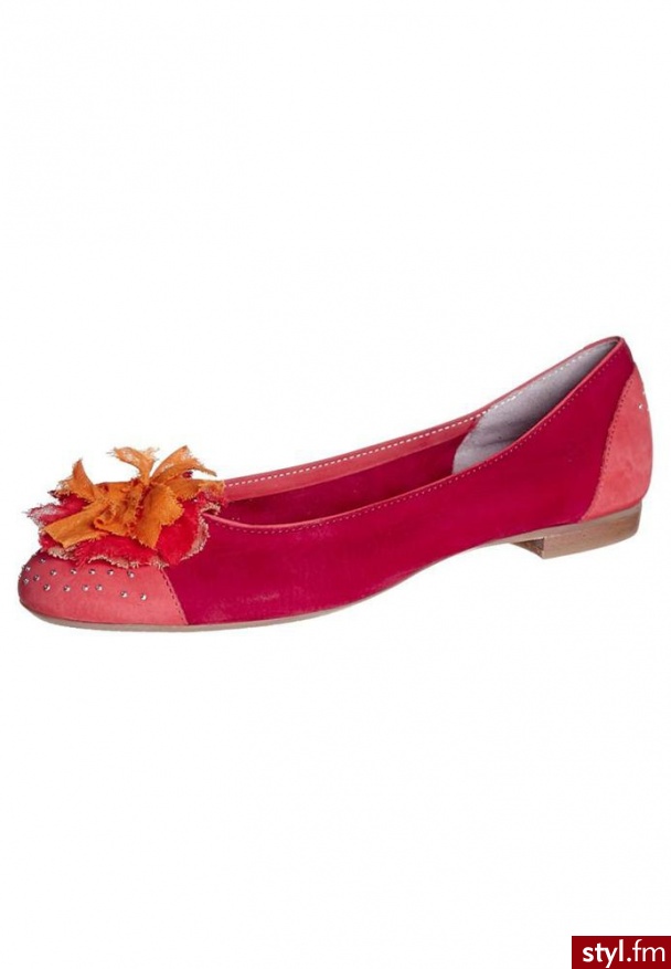 Donna Carolina SATIN Baleriny czerwony - Balerinki Buty Moda