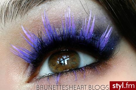 white n fiolet makeup - Makijaże